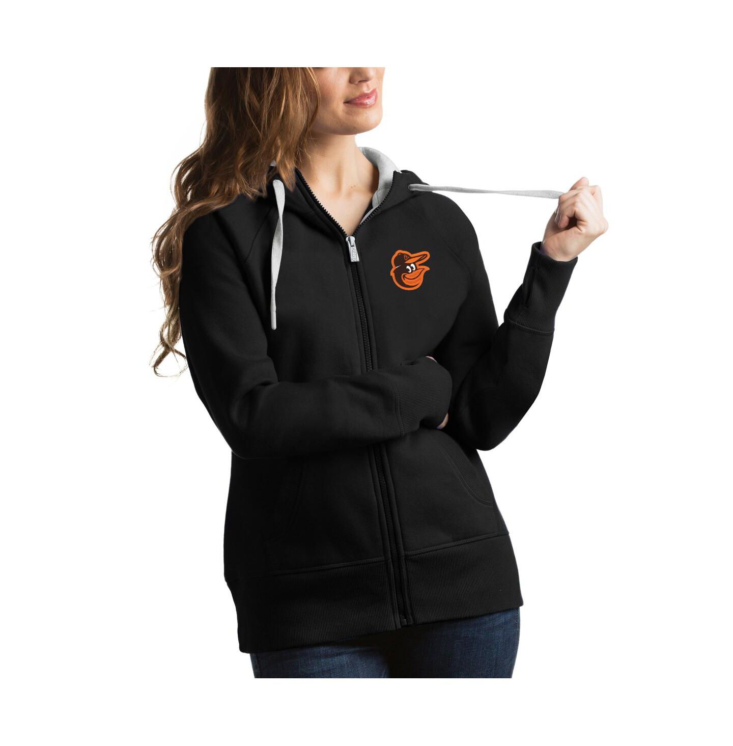 Женское худи Antigua Black Baltimore Orioles Victory Full-Zip — фото 1