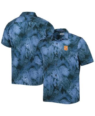 Tommy Bahama - Men's Navy Syracuse Orange Coast Luminescent Fronds IslandZone Button-Up Camp Shirt