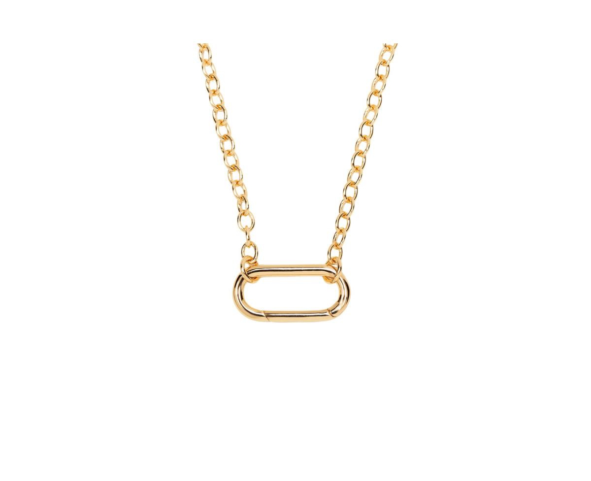 Little Sky Stone 14K Gold Plated Oval Link Connector Necklace