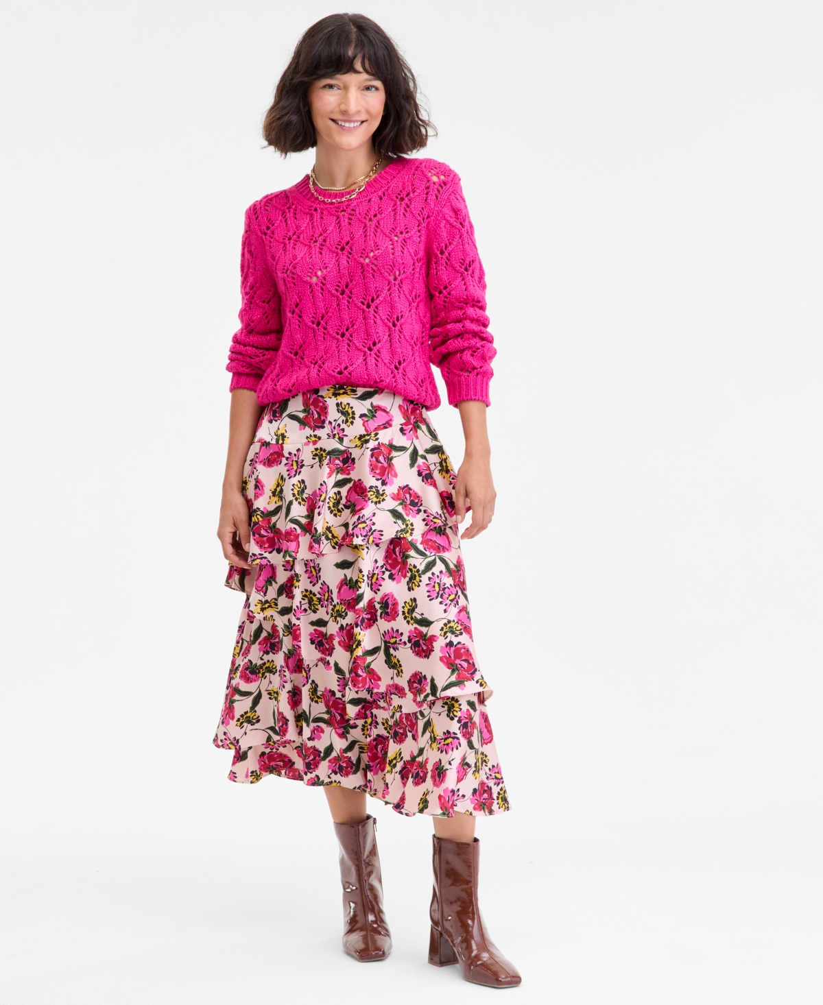 On 34th Women's Tiered Ruffle Midi Skirt, Macy's Exclusive
