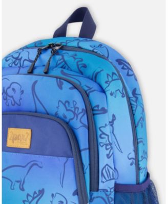 Boy Little Kids Backpack Blue Gradient Dinosaur Print - Toddler|Child