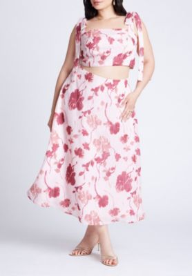 Women's Plus Size Floral Crop Top