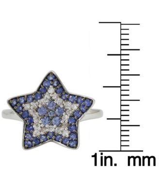 Suzy Levian Sterling Silver & Created White Sapphire Star Ring