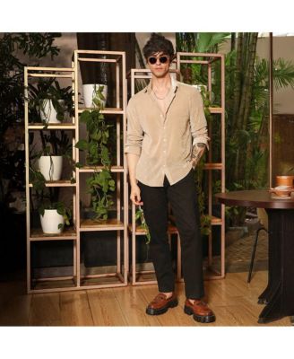 Men's Solid Velvet Shirt