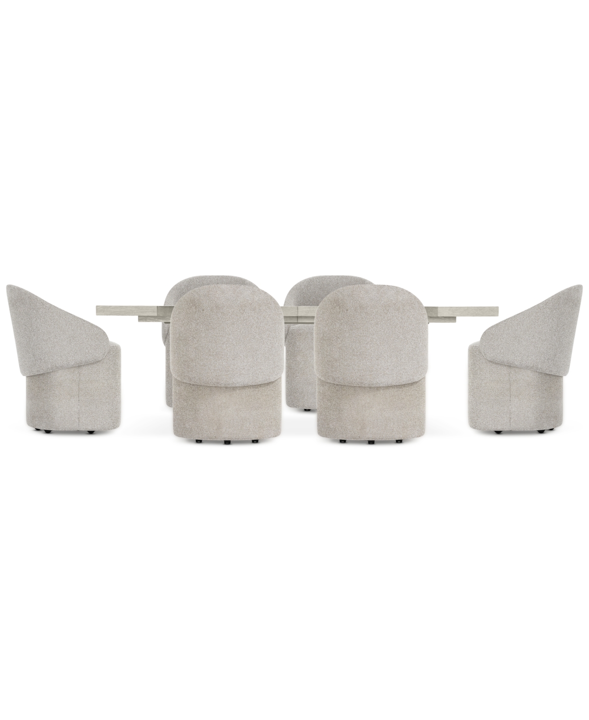 Bernhardt Tempo 7-pc. Set (rectangular Table & 6 Caster Chairs) In Neutral