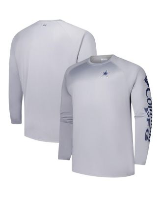 Columbia - Men's Gray Dallas Cowboys Big & Tall Terminal Tackle™ Omni-Shade™ Raglan Long Sleeve T-Shirt