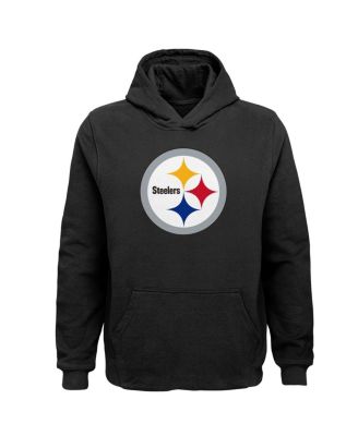 Outerstuff - Big Boys and Girls Black Pittsburgh Steelers Team Logo Pullover Hoodie