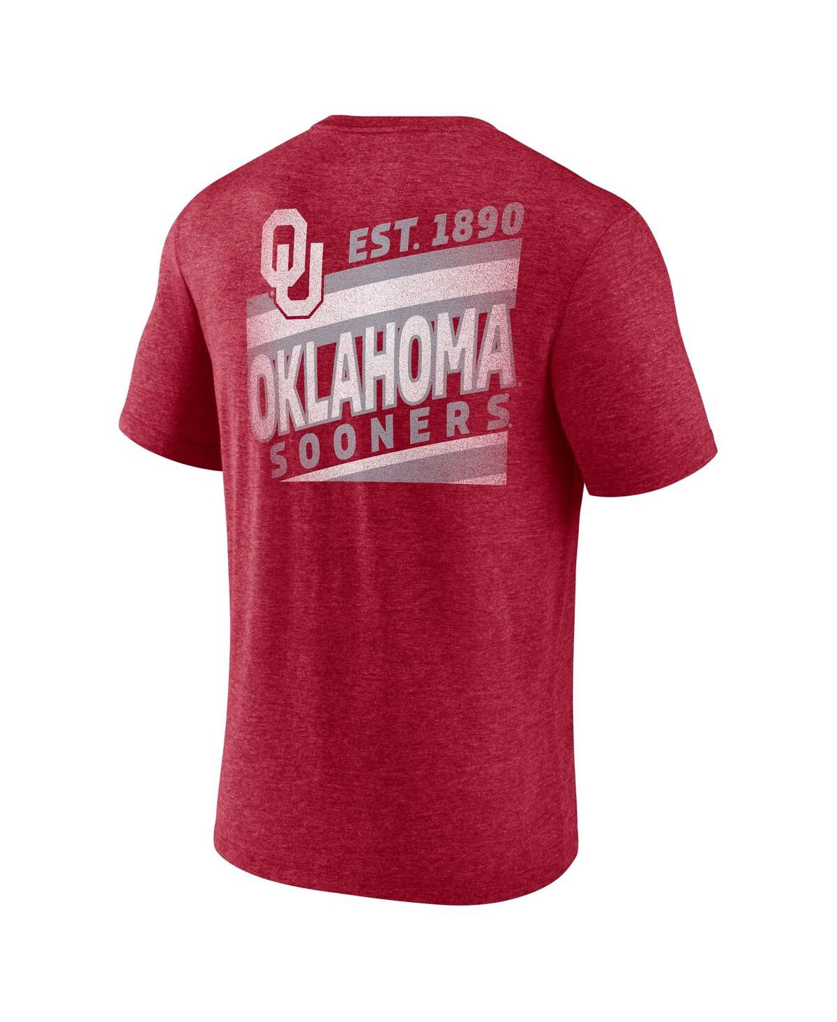 Fanatics Men's Heather Crimson Oklahoma Sooners Ideal Faded Tri-blend T-shirt In Burgundy