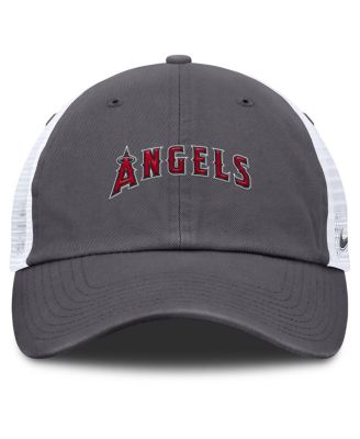 Men's Gray Los Angeles Angels Wordmark Club Adjustable Trucker Hat