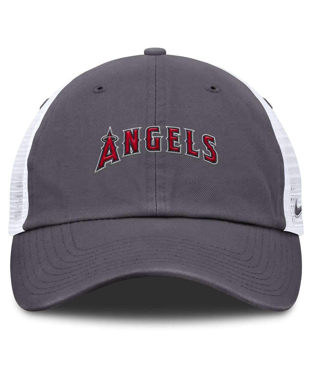 Nike Men's Gray Los Angeles Angels Wordmark Club Adjustable Trucker Hat In Gray