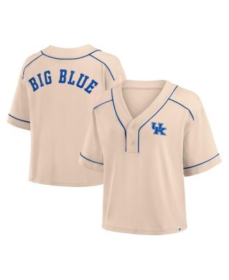 Fanatics - Women's Tan Kentucky Wildcats Oversized Dominant Force Cropped V-Neck T-Shirt