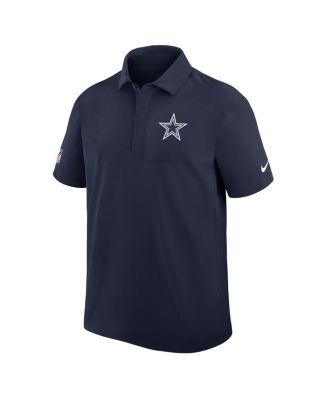Men's Navy Dallas Cowboys Sideline City Pride Woven Performance Polo Shirt