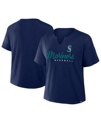 Fanatics - Women's Navy Seattle Mariners Fan Fave Stadium Slub Boxy T-Shirt