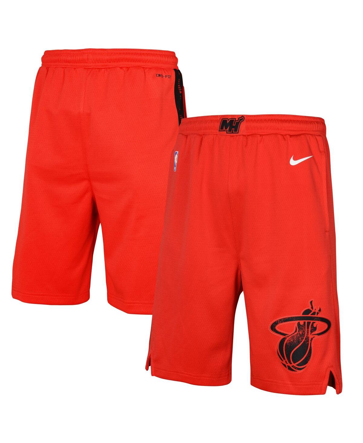 Nike Big Boys And Girls Red Miami Heat 2024/25 City Edition Swingman Performance Shorts In Red