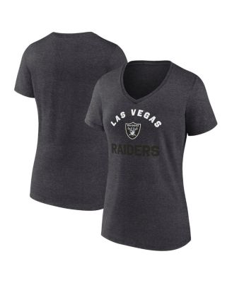 Logo Athletic - Women's Heather Charcoal Las Vegas Raiders Unrivaled V-Neck T-Shirt