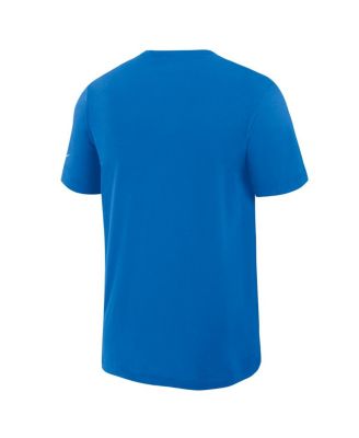 Men's Blue Detroit Lions Left End Run Slub Performance T-Shirt