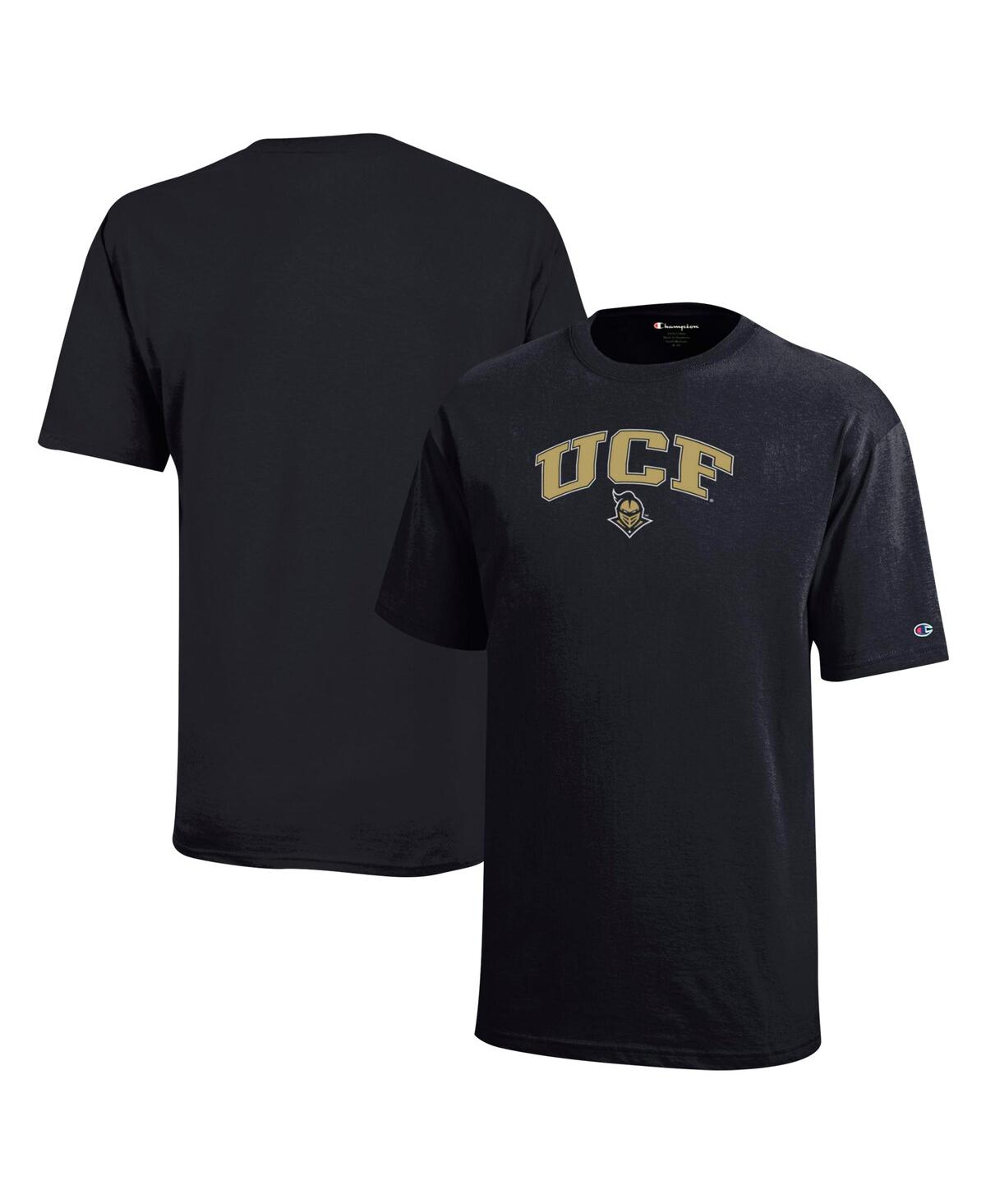 Champion Big Boys And Girls Black Ucf Knights Arch Over Logo T-shirt In Black