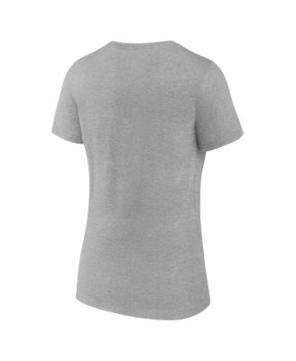 Women's Heather Gray Utah Hockey Club Draft Logo V-Neck T-Shirt