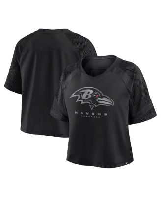Fanatics - Women's Baltimore Ravens Oversized Raglan V-Neck Blackout Fashion Jersey