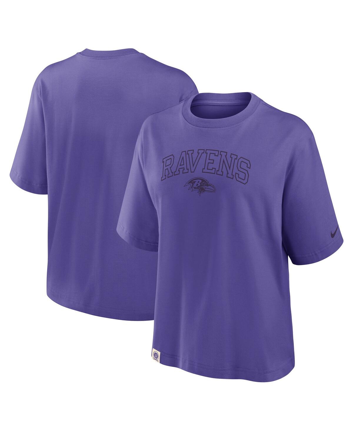 Nike Purple Baltimore Ravens Glory Arch Boxy T-shirt In Purple