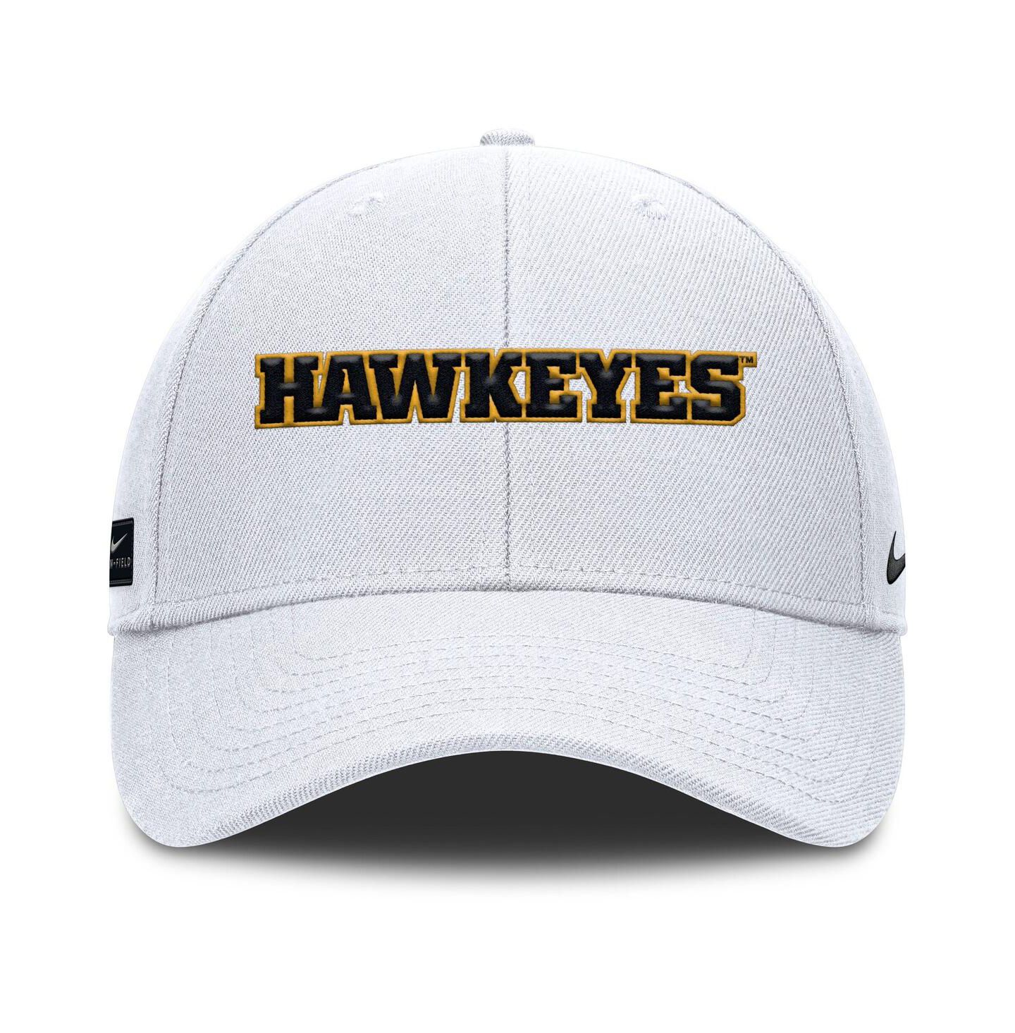 Мужская кепка Nike White Iowa Hawkeyes 2025 On-Field Rise Performance Adjustable Hat — фото 2
