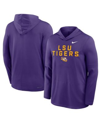 Men's Purple LSU Tigers 2025 Sideline Performance Long Sleeve Hoodie T-Shirt