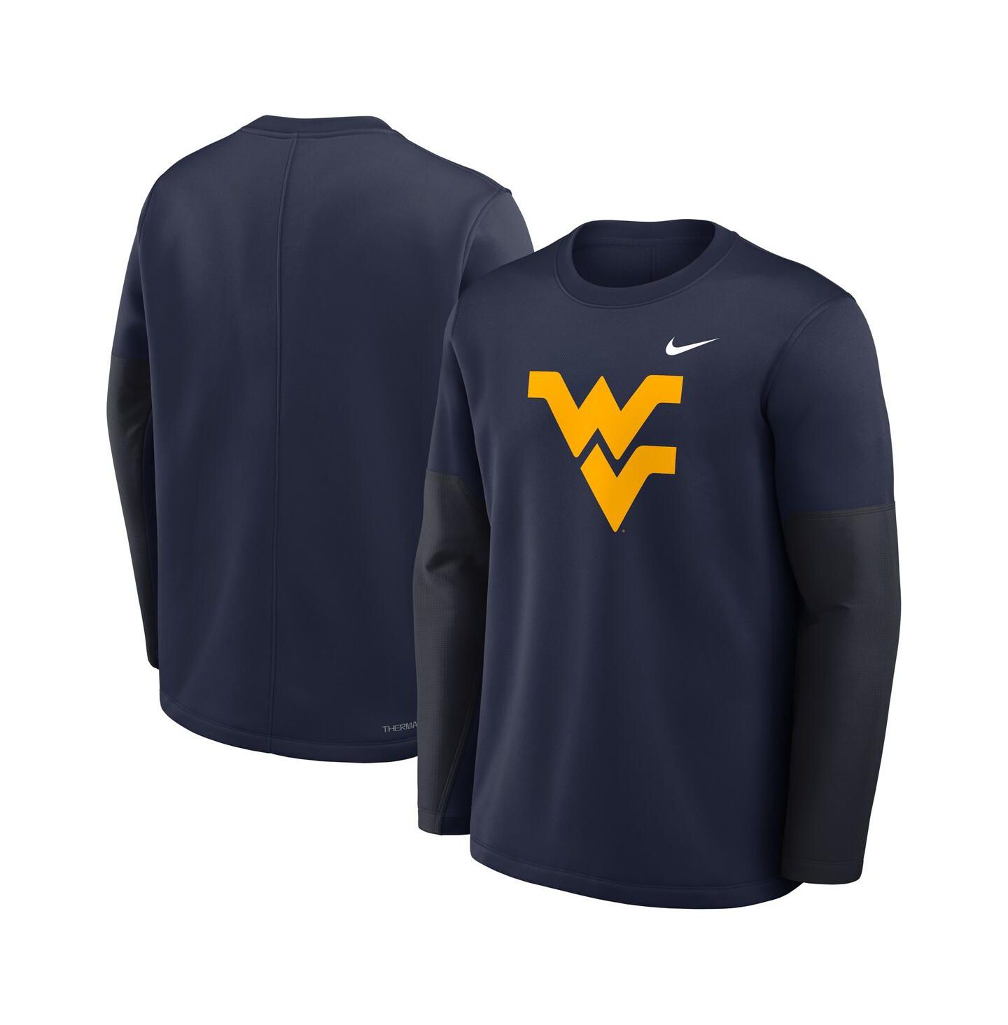 Мужская футболка Nike Navy West Virginia Mountaineers 2025 Sideline Coach Performance Long Sleeve — фото 4