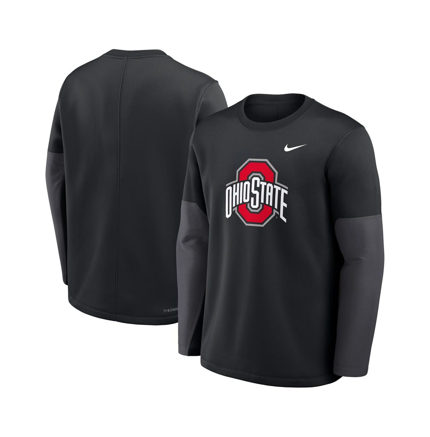 Мужская футболка Nike Black Ohio State Buckeyes 2025 Sideline Coach Performance Long Sleeve — фото 4