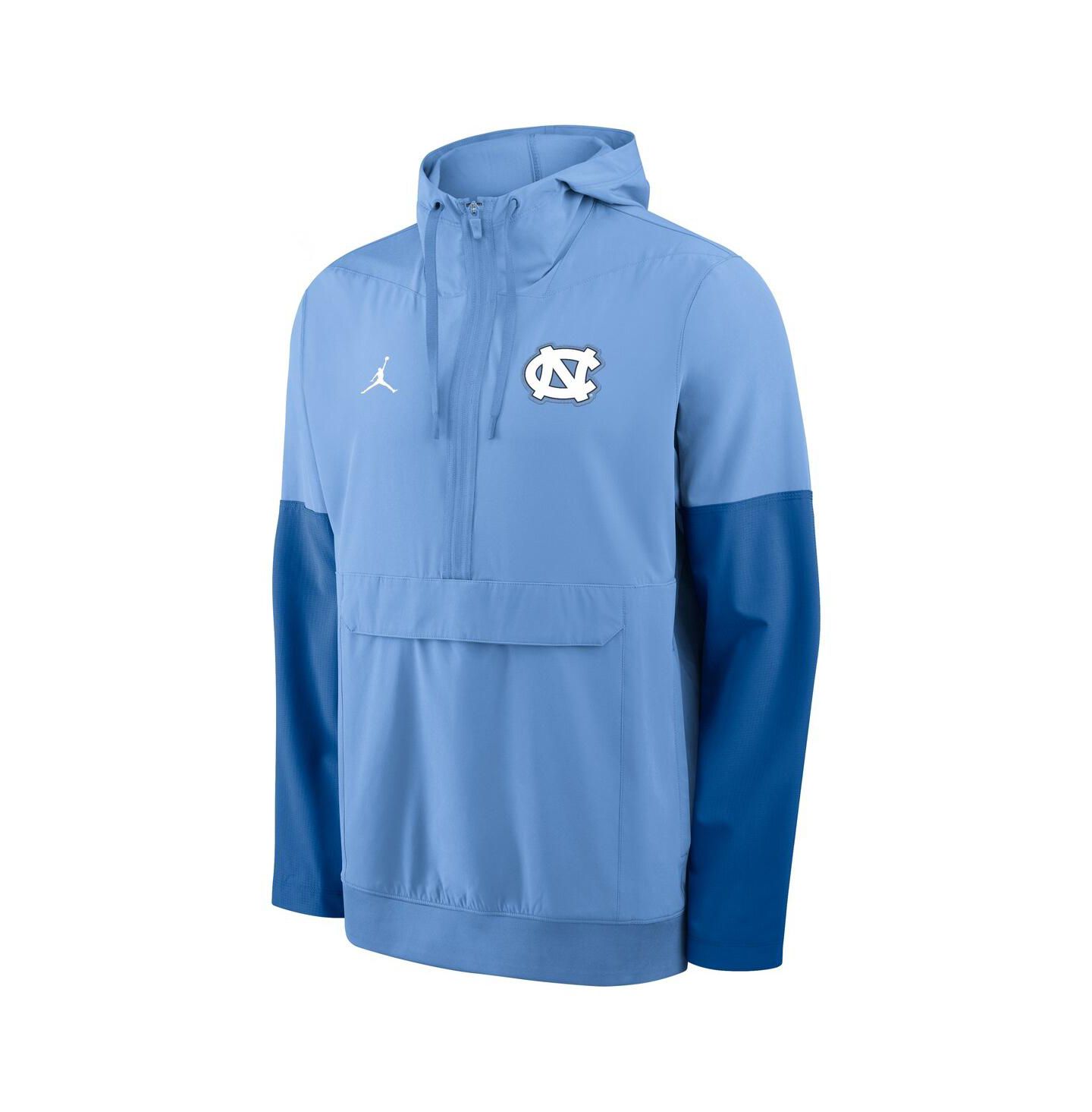Мужские куртки Nike Light Blue North Carolina Tar Heels Anorak Half-Zip Hoodie Jacket — фото 2
