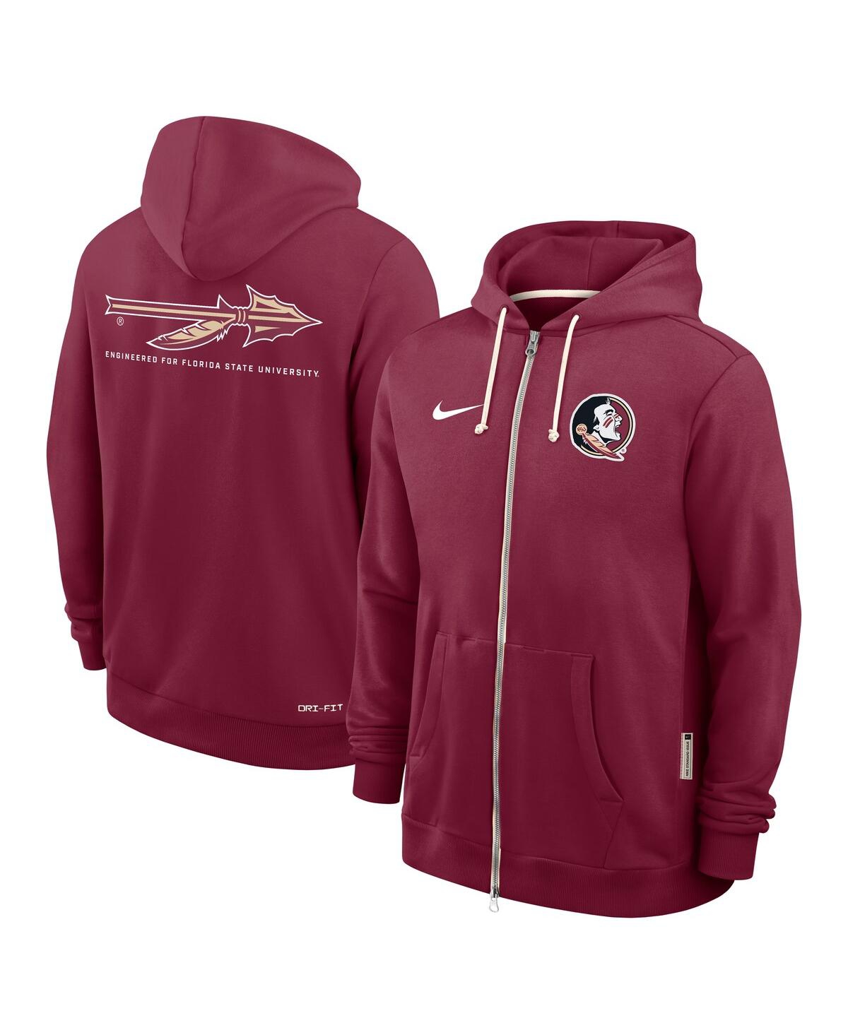 Nike Florida State Sideline  Men's Dri-fit College Full-zip Hoodie In Burgundy