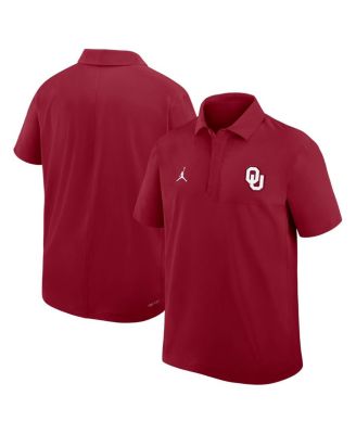 Jordan - Men's Crimson Oklahoma Sooners 2025 Coaches Sideline Polo Shirt