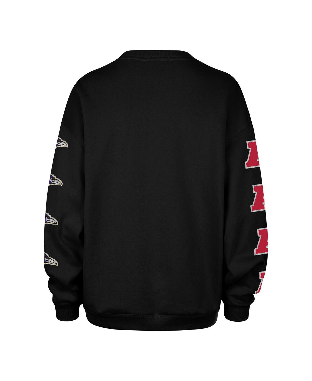 47 Brand '47  Black Baltimore Ravens Go Big Oversized Pullover Sweatshirt In Black