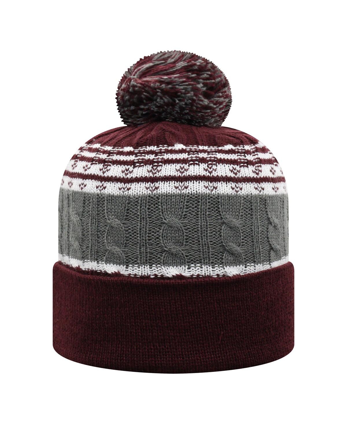 Top Of The World Men's Maroon Texas A&m Aggies Altitude Cuffed Pom With Knit Hat In Burgundy