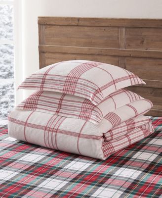 Home Waffle Plaid 3-Pc. Duvet Cover Set, Queen