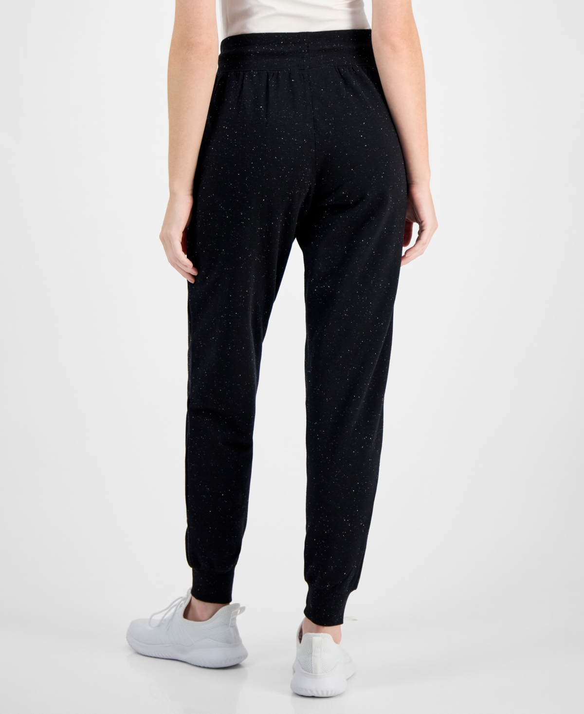 Id Ideology Women's Relaxed High-rise Fleece Joggers, Macy's Exclusive In Black