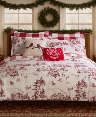 Levtex Home Winter Sleigh Ride Reversible Duvet Cover Sets In Red