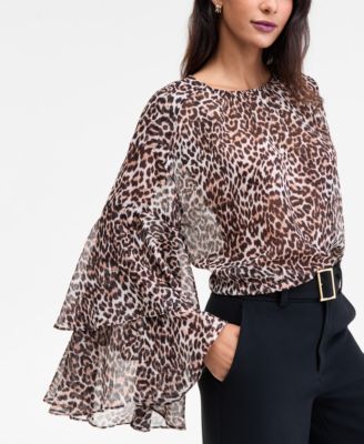 Petite Ruffled-Sleeve Blouse, Macy's Exclusive