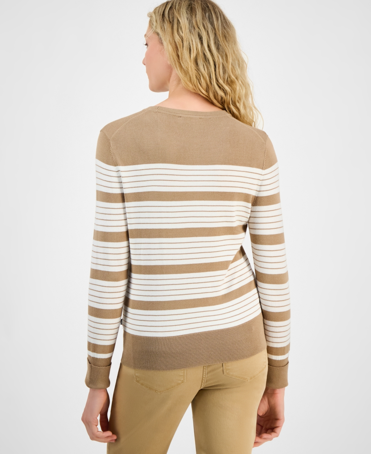 Nautica Jeans Women's Mixed Stripe Crewneck Sweater In Multi