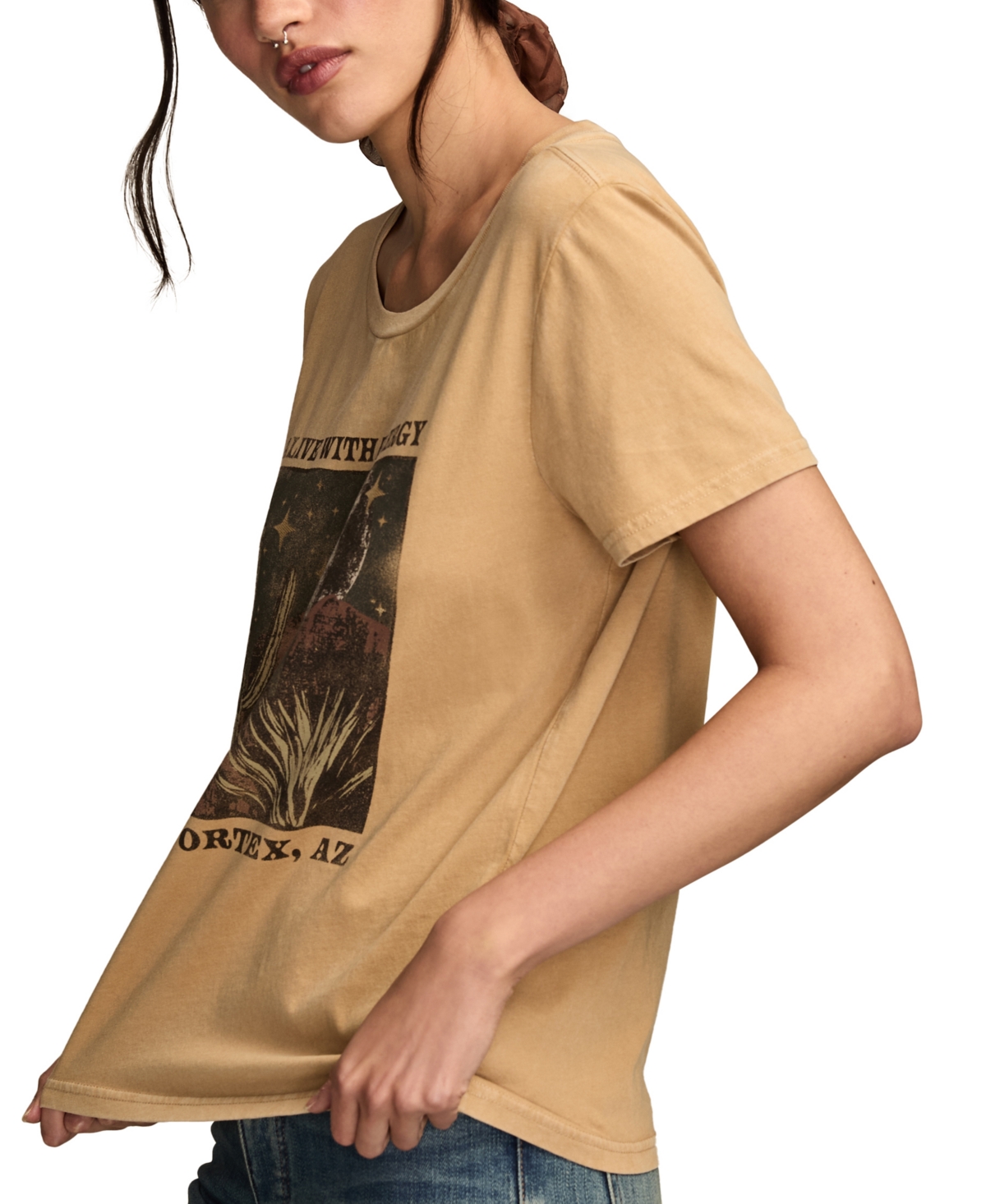 Lucky Brand Alive With Energy Graphic T-shirt In Nude
