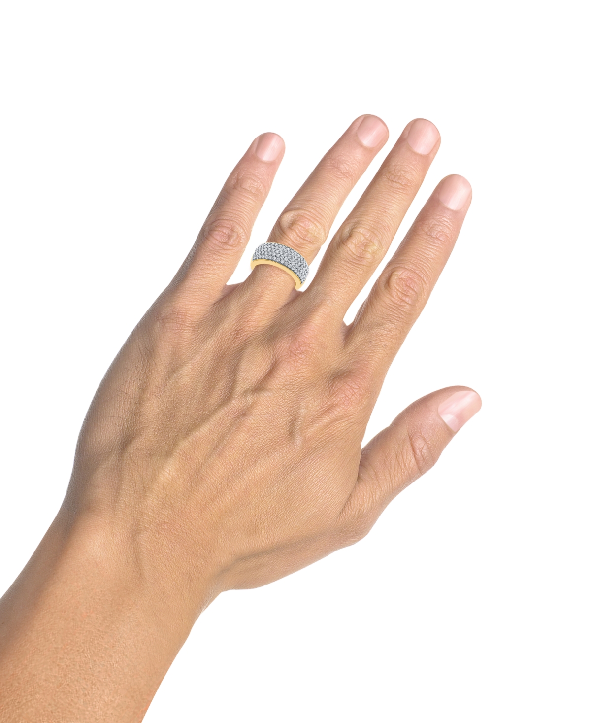 Macy's Men's Diamond Pave Cluster Ring (2 Ct. T.w.) In Sterling Silver & 14k Gold-plate