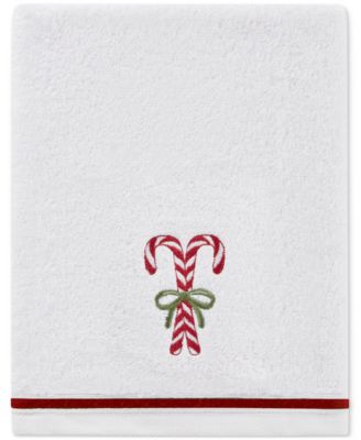 Holiday Candy Canes Turkish Cotton 2-Pc. Hand Towel Set, 16" x 28"