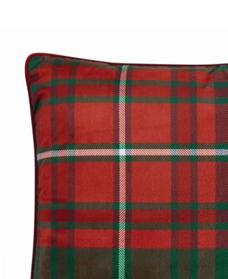 Red Plaid Decorative Pillow, 18" x 18"