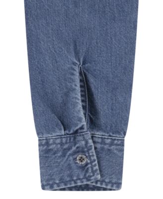 Big Boys Logo Western Denim Twill Long Sleeve Shirt