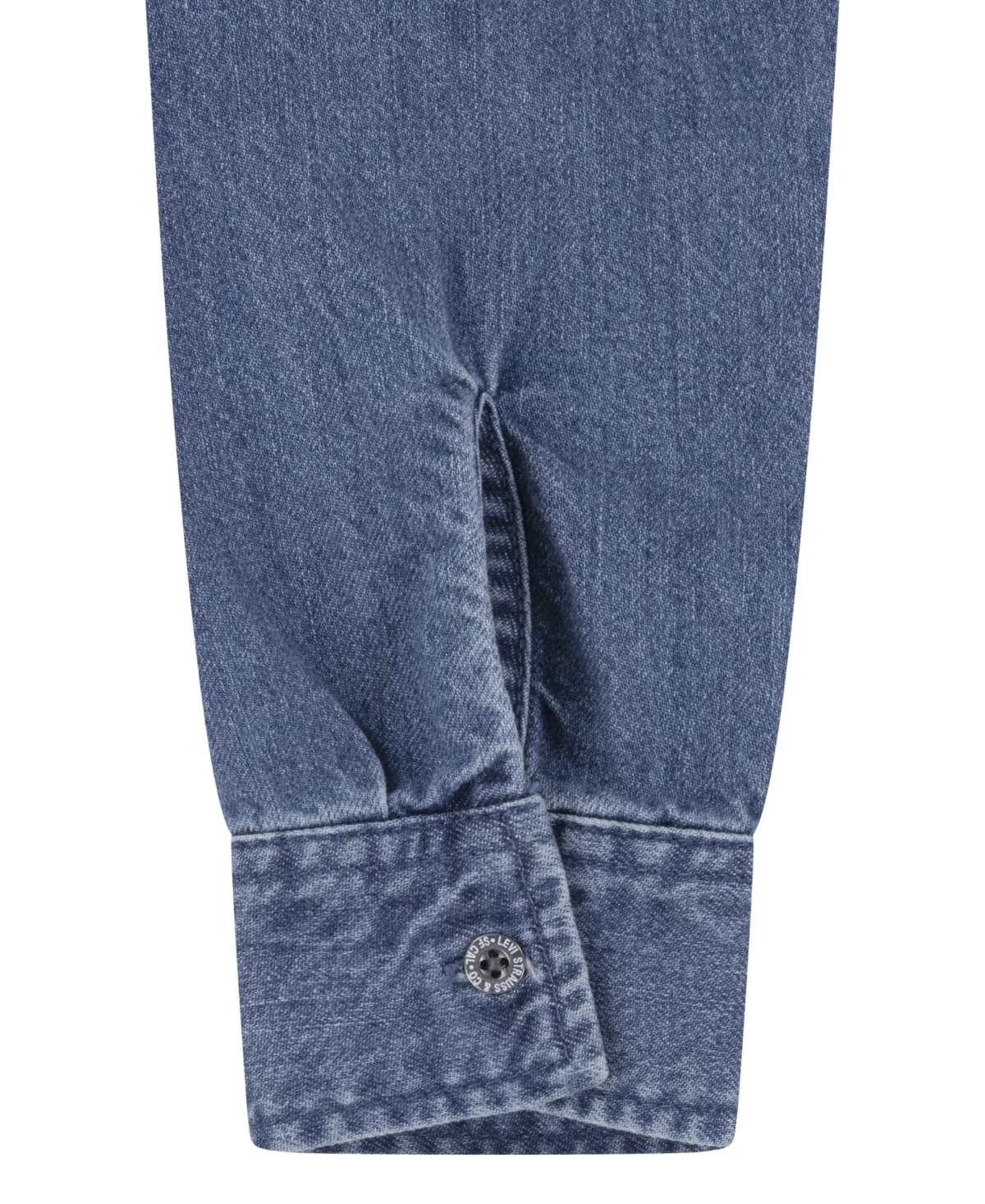 Levi's Big Boys Logo Western Denim Twill Long Sleeve Shirt In Blue
