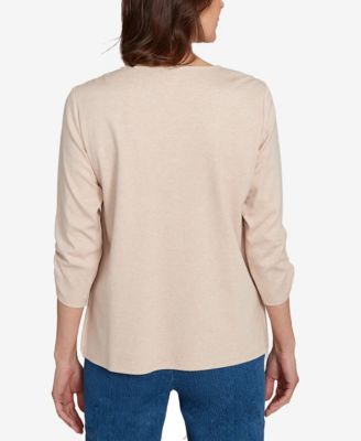 Women's Classic Scarecrow Bordered Crew Neck Top