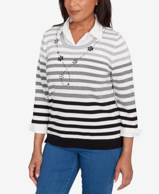 Women's Classic Ombre Stripe Two in One Sweater