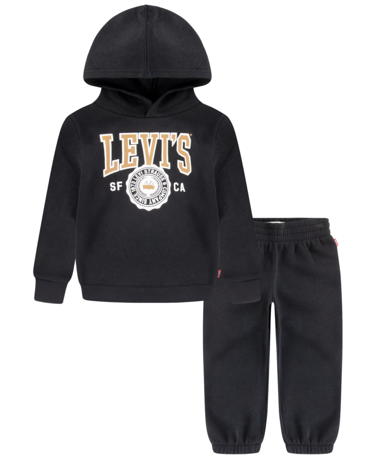 Levi's Toddler Boys 2-piece Pullover Hoodie And Joggers Set In Black