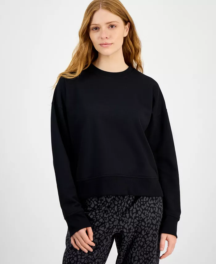 Women's Crewneck Vented-Hem Sweatshirt - thumbnail 5