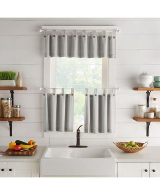 Tucker Solid Button Window Kitchen Valance