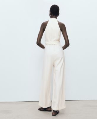 Women's Belted Halter Neck Jumpsuit
